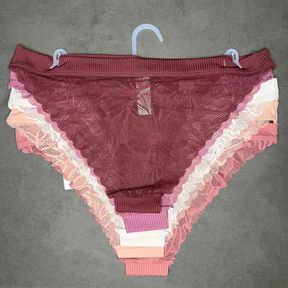 Danskin Women's Lace Trim Panties - Multi-Color 5 Pack - Picture 2 of 2